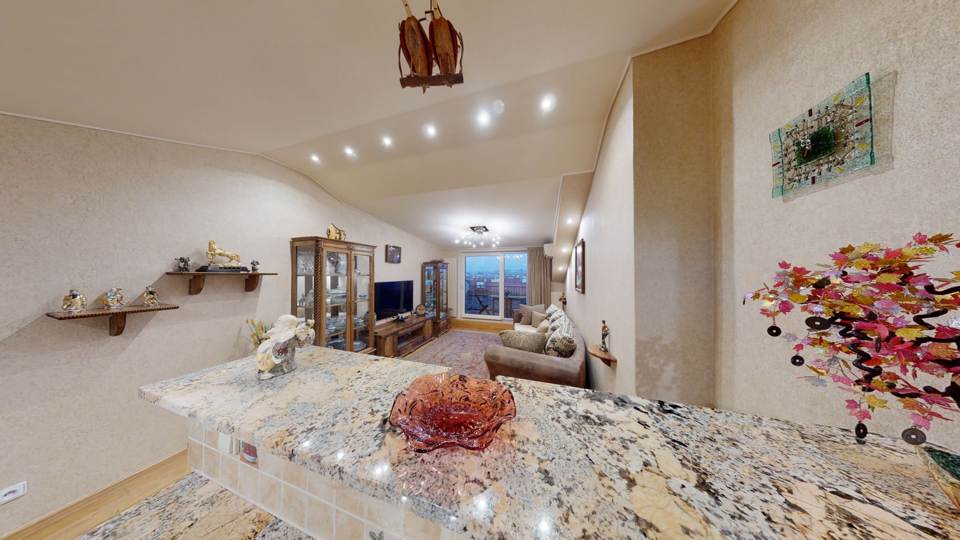 Prodej luxusního mezonetu 3+kk, 119,8 m², balkon, výhled na Prahu Praha 5 Smíchov